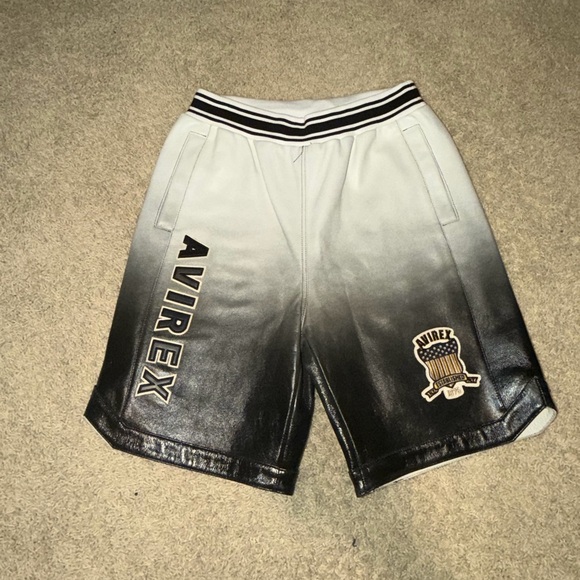 Avirex Gradient Black and White Athletic Shorts
